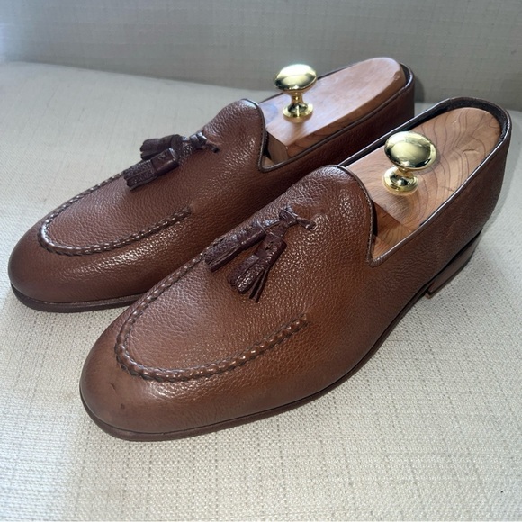 Nettleton Men’s  Valencia Pebble Grain Tassel Cafe/Brown Loafers Size 8D - Picture 2 of 11